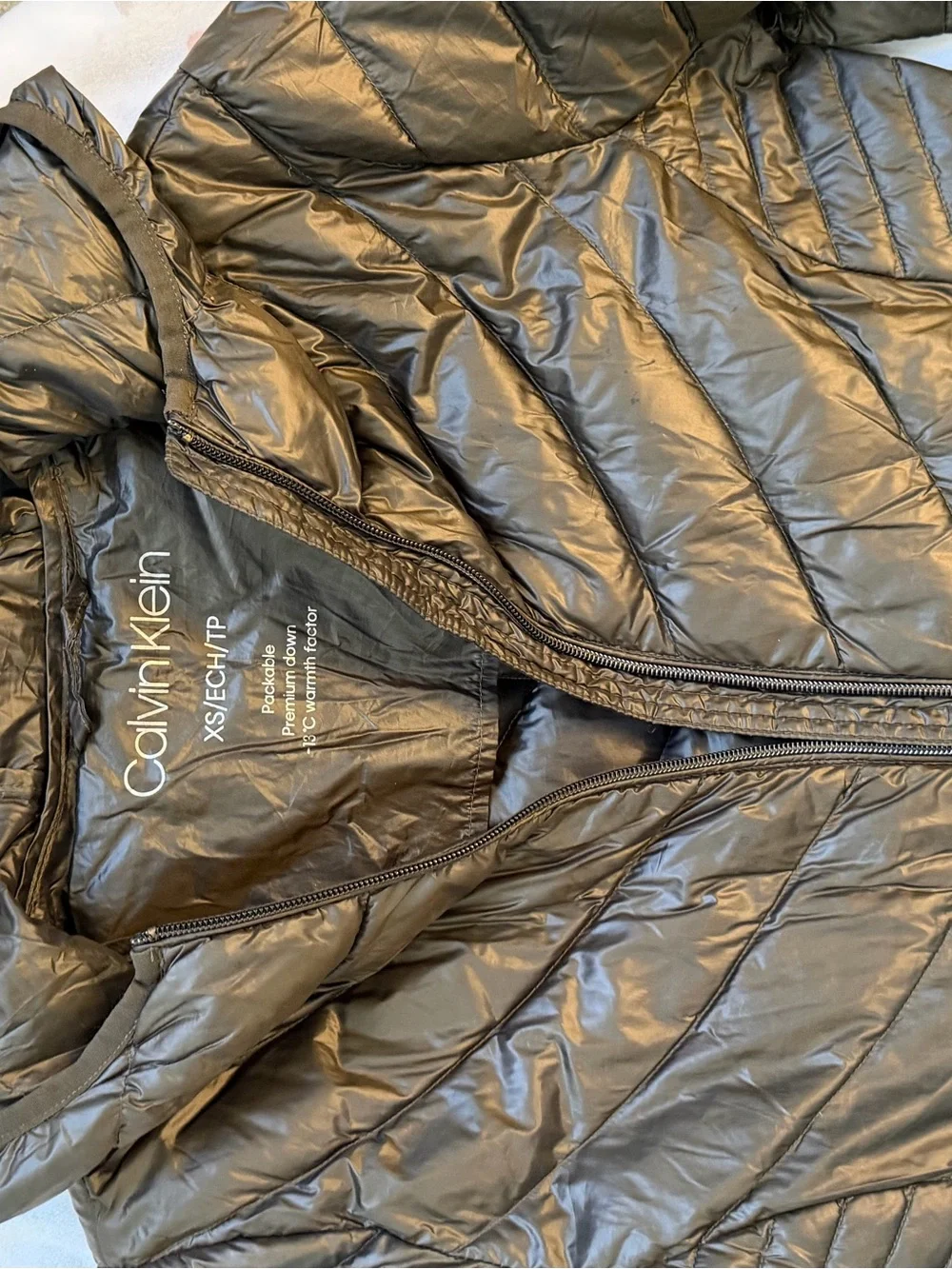 Calvin Klein Women's Black Quilted Packable Puffer Coat